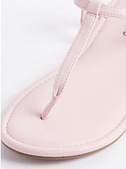 Plus Size T-Strap Sandal - Faux Leather Bubblegum Pink (WW), BUBBLEGUM, alternate