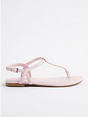 Plus Size T-Strap Sandal - Faux Leather Bubblegum Pink (WW), BUBBLEGUM, alternate
