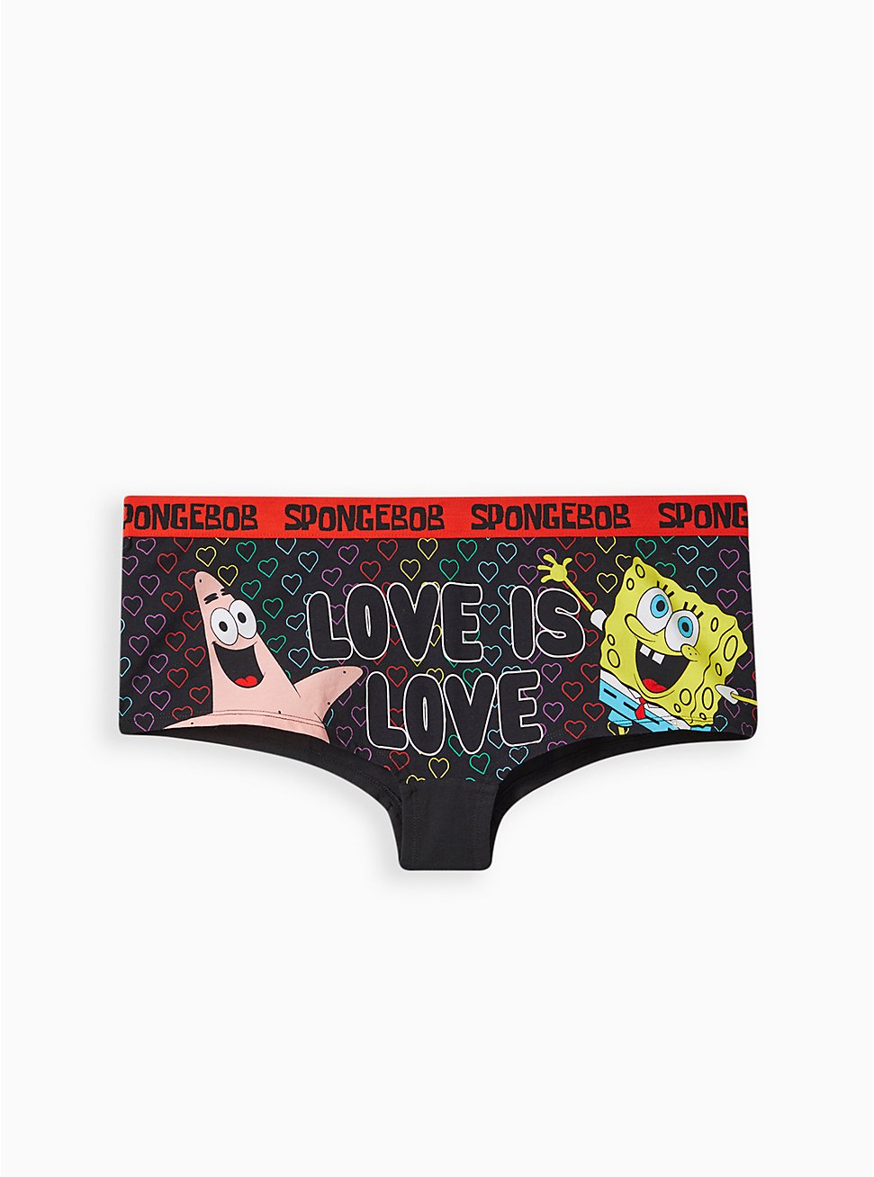 SpongeBob Boyshort Panty - Cotton Love Rainbow Black , MULTI, hi-res