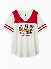 Disney Mickey & Friends Minnie Mouse Football Top - Cotton White, CLOUD DANCER, hi-res