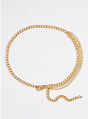 Plus Size Link Layered Chain Belt - Gold Tone, GOLD, alternate