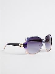Ombre Square Sunglasses with Smoke Lens - Purple, , alternate