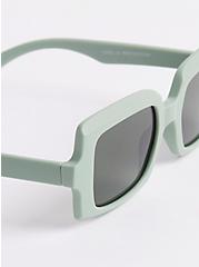Small Rectangle Sunglasses - Matte Green with Smoke Lens, , alternate