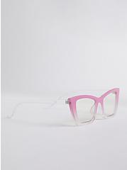 Plus Size Blue Light Glasses - Ombre Pink, , alternate
