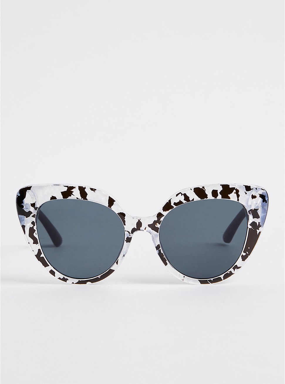 Cat Eye Sunglasses with Smoke Lens - Black & White, , hi-res