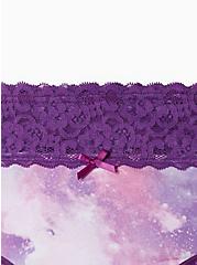 Wide Lace Trim Hipster Panty - Cotton Tie Dye Purple, MAGIC SKY PURPLE, alternate