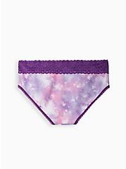 Wide Lace Trim Hipster Panty - Cotton Tie Dye Purple, MAGIC SKY PURPLE, alternate