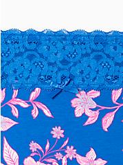 Plus Size Wide Lace Trim Brief Panty - Cotton Floral Blue, LILLIAN FLORAL BLUE, alternate