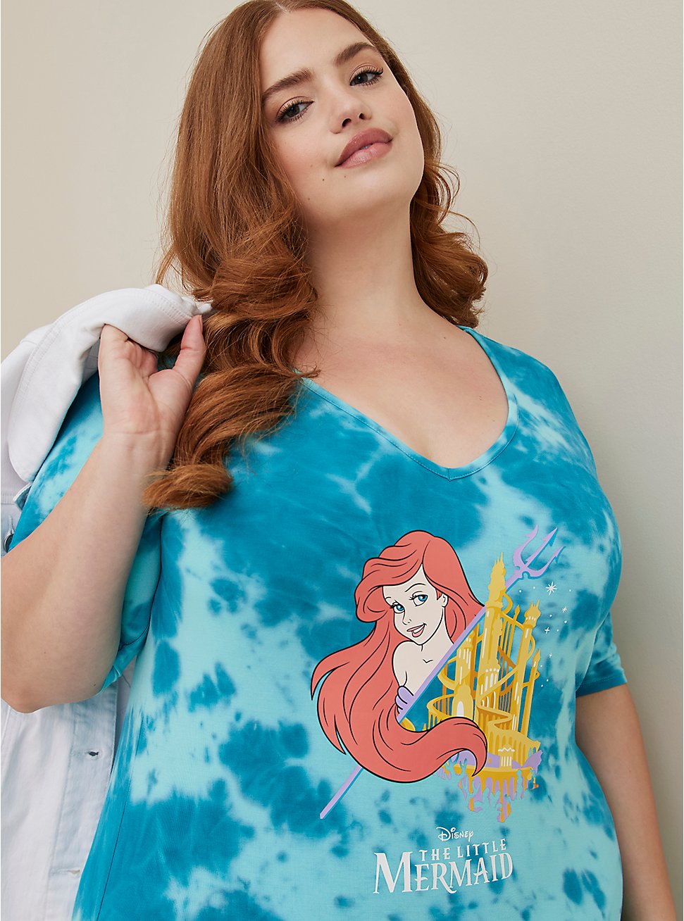 Plus Size Disney The Little Mermaid Dress - Super Soft Ariel Tie-Dye Blue, BLUE, hi-res