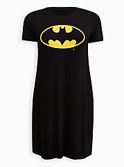 Plus Size DC Batman Dress - Super Soft Logo Black, DEEP BLACK, hi-res