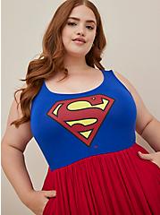 DC Superman Skater Dress - Super Soft Red & Blue, MULTI, alternate