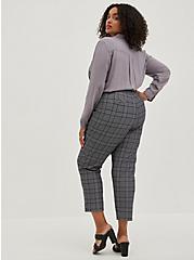 Pull-On Tapered Pant - Luxe Ponte Plaid Grey & Blue, PLAID - GREY, alternate