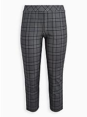 Pull-On Tapered Pant - Luxe Ponte Plaid Grey & Blue, PLAID - GREY, hi-res
