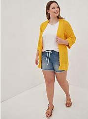Plus Size Open Cardigan - Yellow, YELLOW, alternate