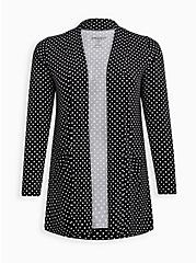 Drape Front Cardigan - Super Soft Dots Black & White, BLACK, hi-res