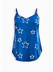 Plus Size Ava Cami - Stretch Challis Stars Blue, MULTI, hi-res