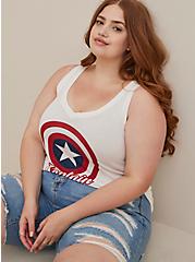 Marvel Captain America Tank - Triblend Jersey White, CLOUD DANCER, alternate