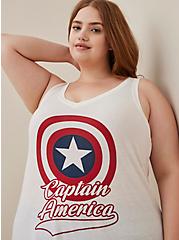 Marvel Captain America Tank - Triblend Jersey White, CLOUD DANCER, hi-res