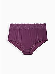 Wide Lace Trim Cheeky Panty - Second Skin Purple, DEEP PURPLE, hi-res