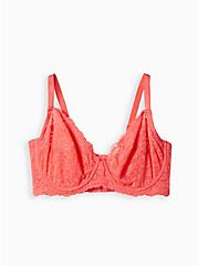 Full-Coverage Balconette Unlined Lace Straight Back Bra, PARADISE PINK, hi-res
