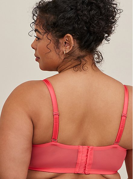 Plus Size Unlined Full Coverage Bra - Lace Pink, PARADISE PINK, alternate