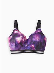 Plus Size Lightly Lined Wire-Free Active Bra - Galaxy Purple, GRADIENT GALAXY BLACK, hi-res