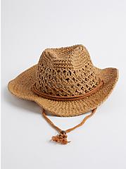 Straw Cowboy Hat - Brown, NATURAL, alternate