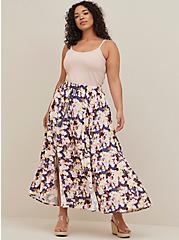 Plus Size Slit Maxi Skirt - Floral Multi , FLORAL MULTI, hi-res