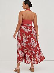Hi-Low Ruffle Maxi Skirt - Challis Floral Red, FLORAL - RED, alternate