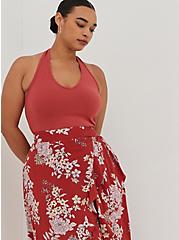 Plus Size Hi-Low Ruffle Maxi Skirt - Challis Floral Red, FLORAL - RED, alternate