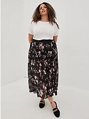 Plus Size Maxi Skirt with Undershorts - Chiffon Floral Black, FLORAL - BLACK, alternate