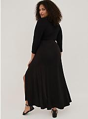 Maxi Jersey Side Slit Skirt, DEEP BLACK, alternate