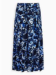 Double Side Slit Maxi Skirt - Tie Dye Blue, TIE DYE EXPLOSION WHITE, hi-res