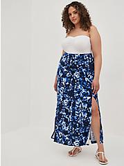 Double Side Slit Maxi Skirt - Tie Dye Blue, TIE DYE EXPLOSION WHITE, hi-res