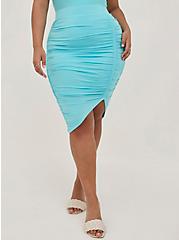 Plus Size Cinched Midi Skirt - Super Soft Blue, BLUE, alternate