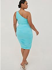Plus Size Cinched Midi Skirt - Super Soft Blue, BLUE, alternate