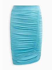 Plus Size Cinched Midi Skirt - Super Soft Blue, BLUE, hi-res