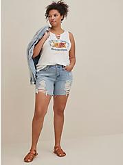 Plus Size Guns N' Roses Classic Fit Lace-Up Tank - Cotton-Blend Sweet Child White, IVORY, alternate