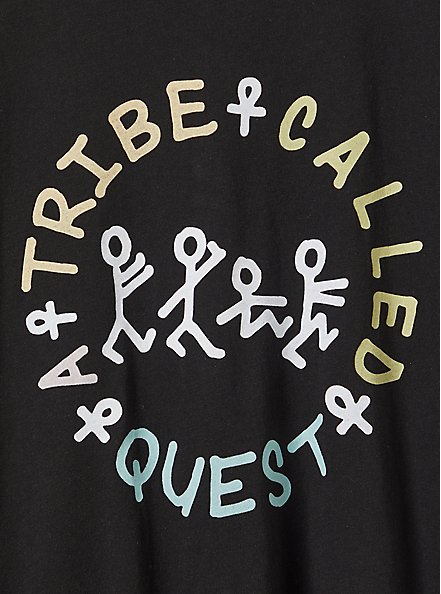A Tribe Called Quest Classic Crew Neck Tee - Cotton Black, DEEP BLACK, alternate