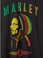 Bob Marley Classic Fit Ringer V-Neck - Cotton Black & Yellow, DEEP BLACK, alternate