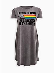 Plus Size Pink Floyd Split Tunic Top - Cotton Wash Grey , GREY, hi-res