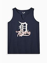 Plus Size Split Neck Tank - Coton MLB Detroit Tigers, PEACOAT, hi-res