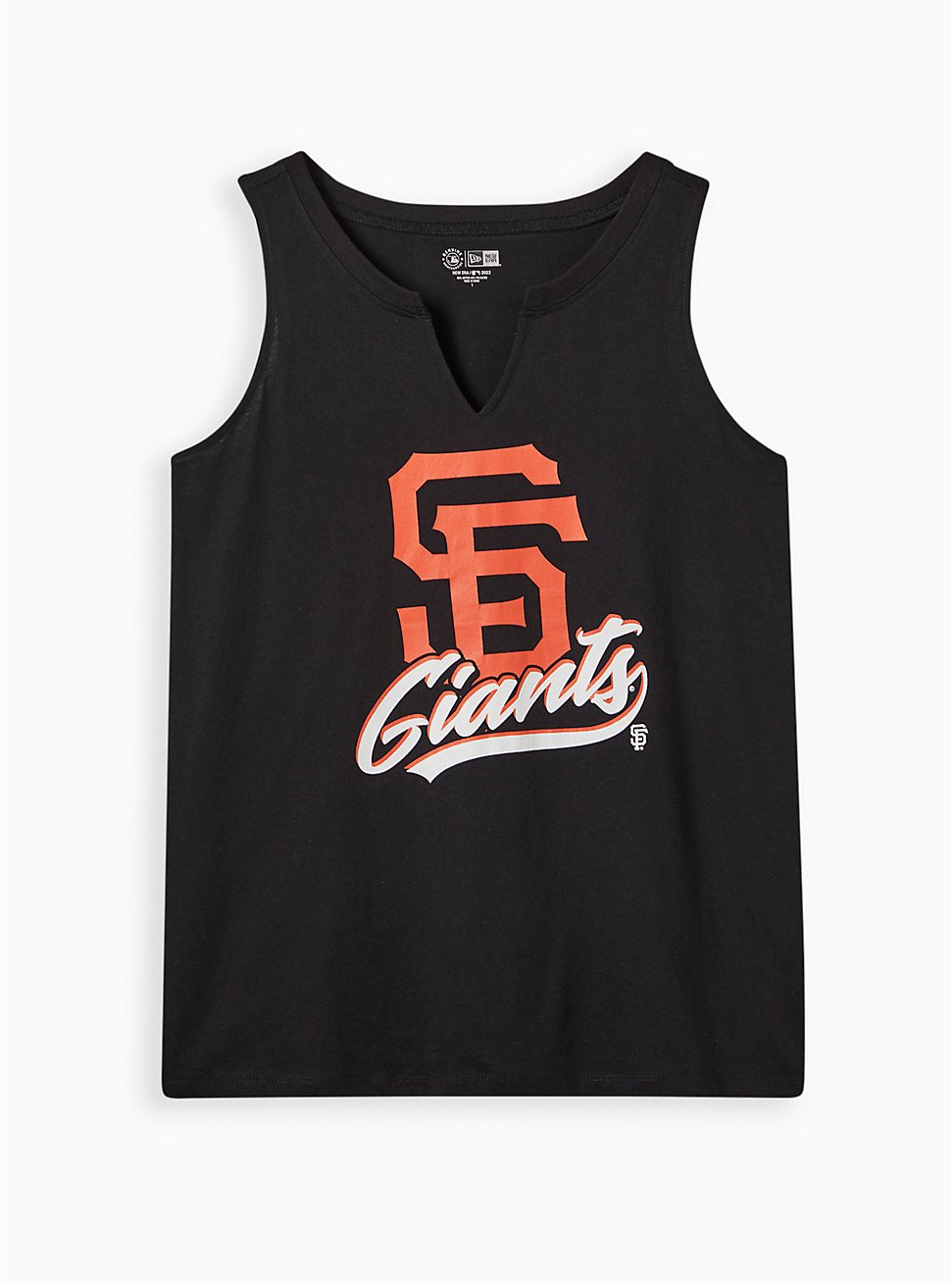Plus Size Split Neck Tank - Cotton MLB San Francisco Giants Black, DEEP BLACK, hi-res