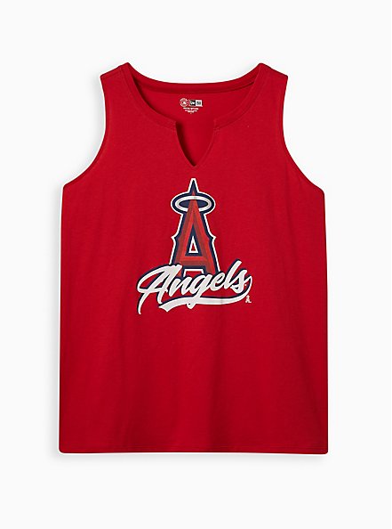 Split Neck Tank - Cotton MLB Los Angeles Angels, JESTER RED, hi-res