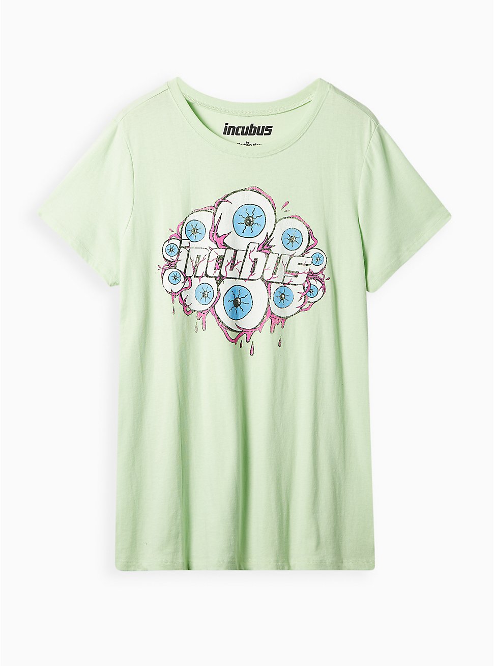 Plus Size Incubus Classic Fit Crew Top - Cotton Light Green , LIGHT GREEN, hi-res