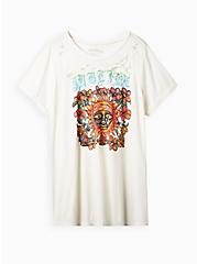 Sublime Relaxed Fit Destructed Crew Tunic - White, IVORY, hi-res