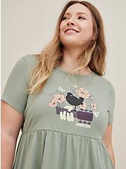 Classic Fit Babydoll Tee - Cotton Woodstock Green, SAGE, alternate