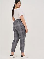 Relaxed Taper Stretch Challis High-Rise Pant, PLAID GREY, alternate