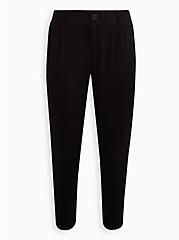 Plus Size Tapered Trouser - Stretch Challis Black, DEEP BLACK, hi-res
