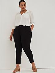 Plus Size Tapered Trouser - Stretch Challis Black, DEEP BLACK, hi-res
